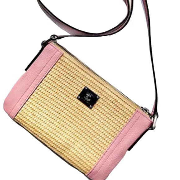 Ralph Lauren Handbags - Vintage Ralph Lauren Leather Woven Crossbody Purse